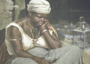 Pintura 'Negra Quitandeira', de Antonio Ferrigno; indumentária malê teria dado origem ao turbante branco usado no candomblé e na umbanda