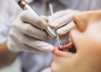 Woman patient at dentist