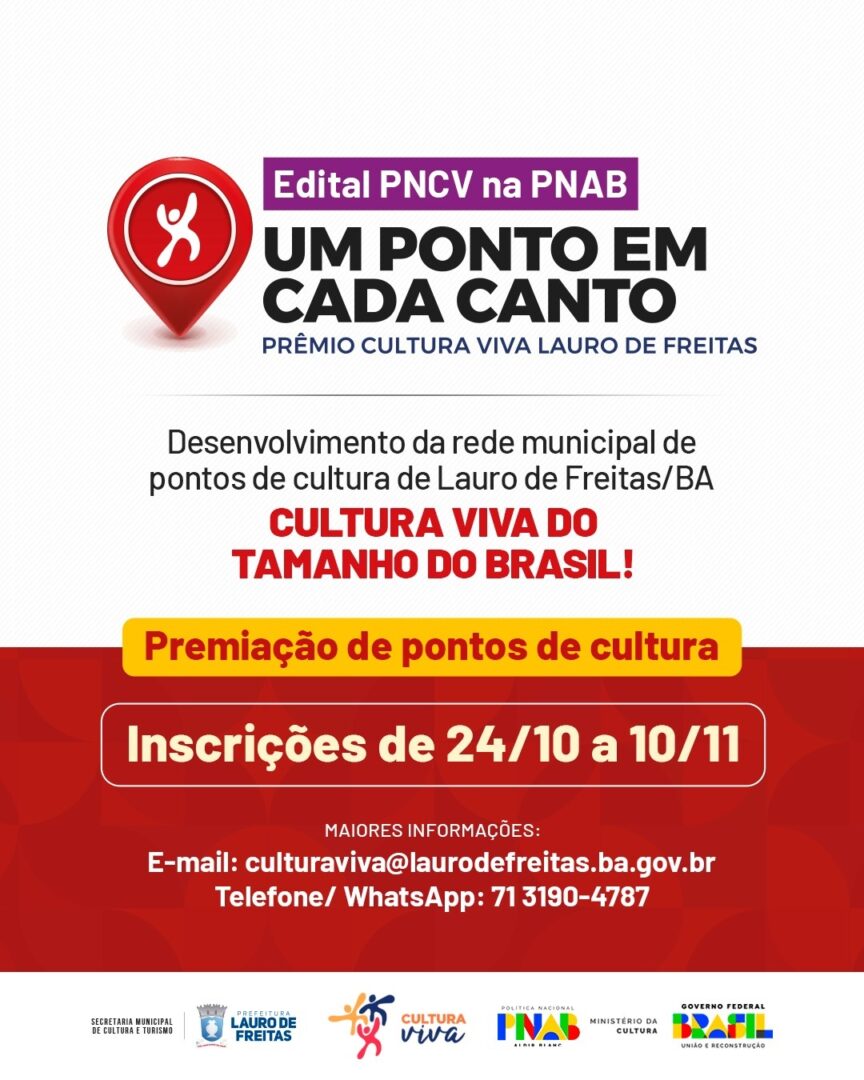 Prefeitura abre inscries para a o Edital do Cultura Viva e promove Bate-Papo Cultural neste sbado (26)