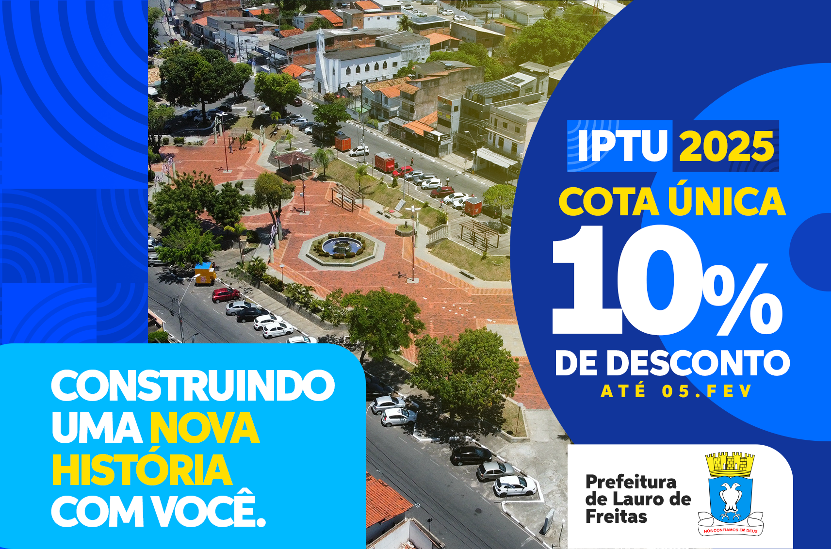 Contribuintes de Lauro de Freitas tm at o dia 5 de fevereiro para pagar o IPTU com desconto