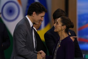 Rio de Janeiro (RJ), 18/11/2024 –  O primeiro-ministro do Canadá, Justin Trudeau e a presidente do México, Claudia Sheinbaum  durante abertura do G20, no MAM, na zona central da capital fluminense. Foto: Tomaz Silva/Agência Brasil