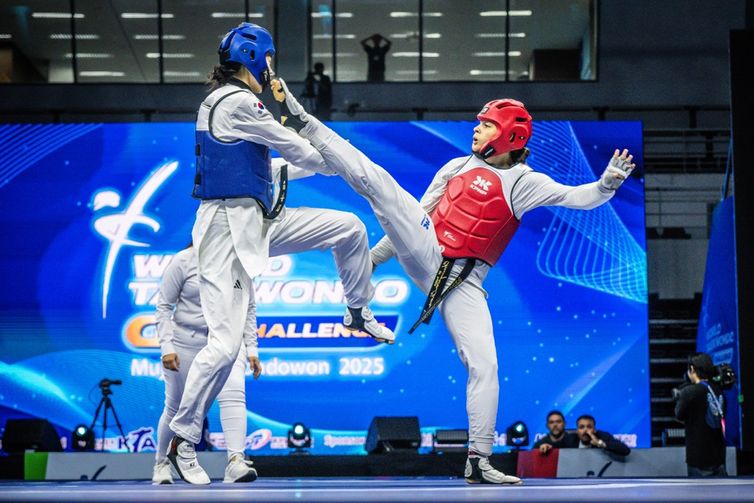 World Taekwondo/Divulgação Coreia do Sul - 31/08/2025 -Brasileira supera campeã olímpica e vence Grand Prix de taekwondo Maria Clara Pacheco ganha etapa do circuito pela segunda vez no ano. Foto World Taekwondo/Divulgação