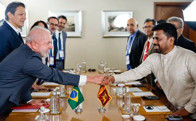 19.02.2026 - Presidente da República, Luiz Inácio Lula da Silva, durante reunião Bilateral com Presidente do Sri Lanka, Anura Kumara Dissanayake.  Nova Délhi - Índia.    Foto: Ricardo Stuckert / PR