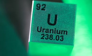FILE PHOTO: A block with the symbol, atomic number and mass number of Uranium (U) element, in this illustration taken January 21, 2026. REUTERS/Dado Ruvic/Illustration/File Photo